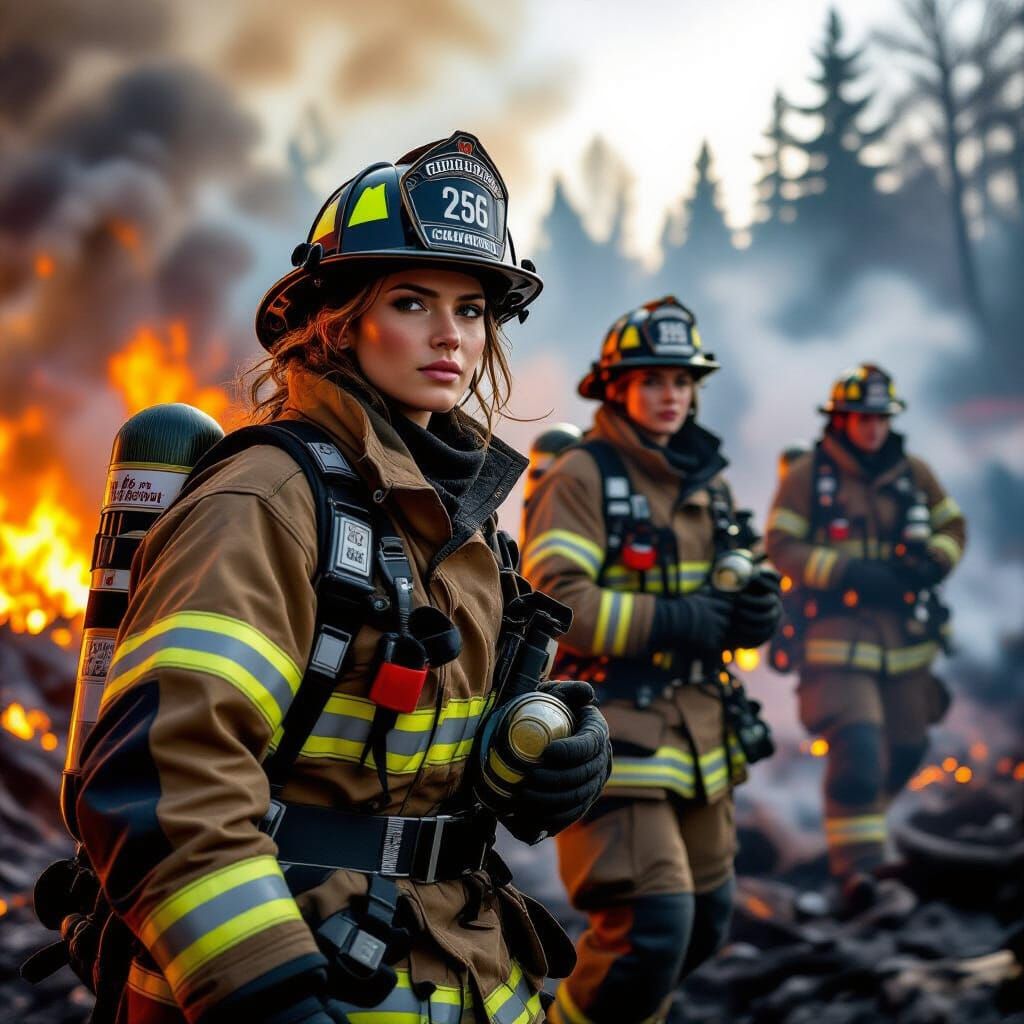 Fearless Firefighters in a Raging Inferno