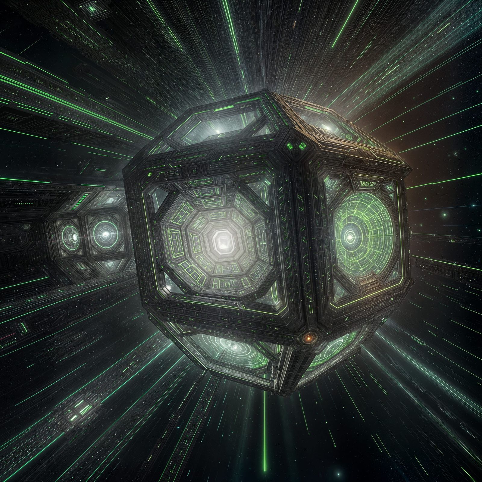 Epic Space Battle: Borg Cubes in Transwarp Drive