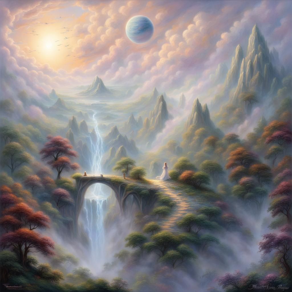 Angelic Female Merging With Planet in Ethereal Style