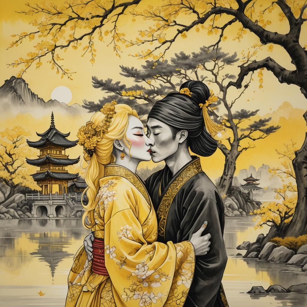 Asian Couple in Shades of Yellow