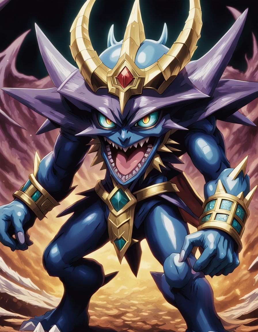 Yu-Gi-Oh! King Card Monsters in Anime Style
