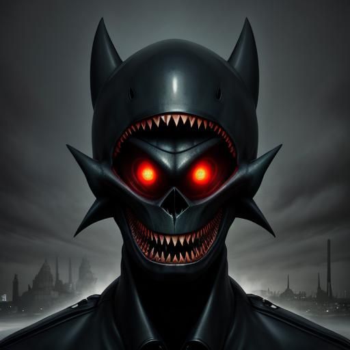 Surreal Shark Police Car Hybrid in Pop Art Style