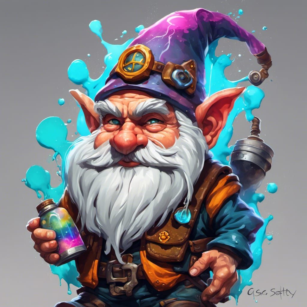 Gnome Artificer in Graffiti Splash Art Style