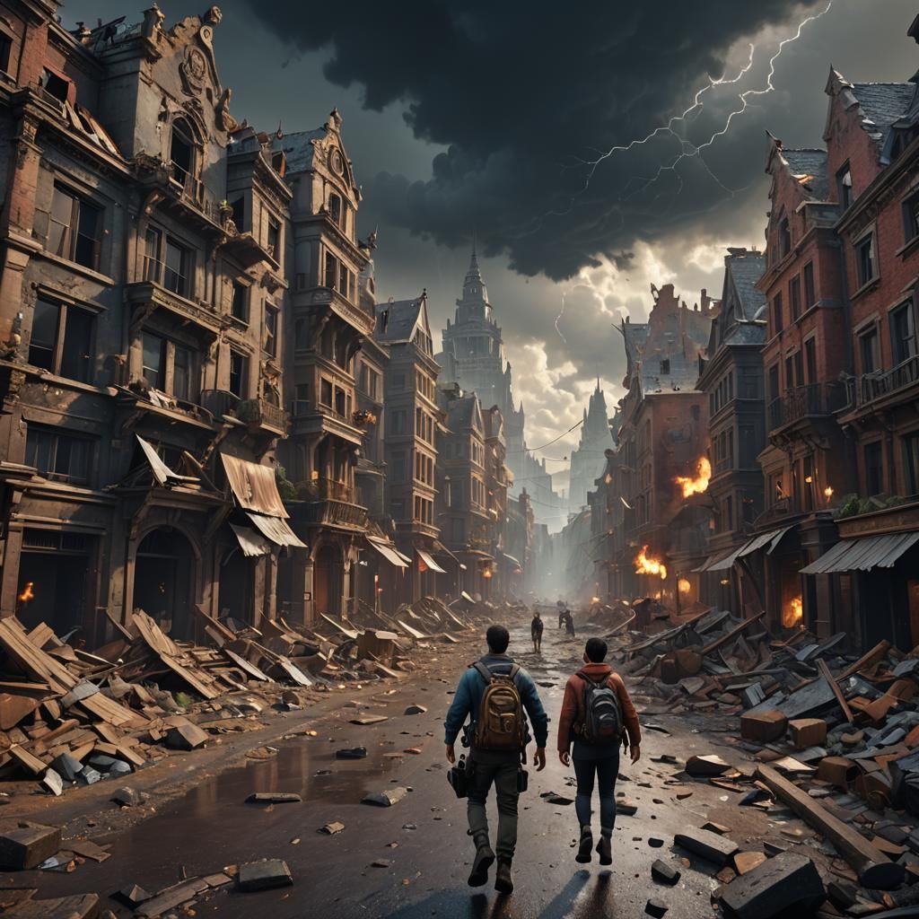 Cartoon World in Chaos: A Determined Hero