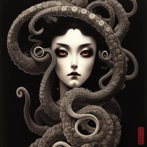 Manga Tentacle Monster in Horror Style