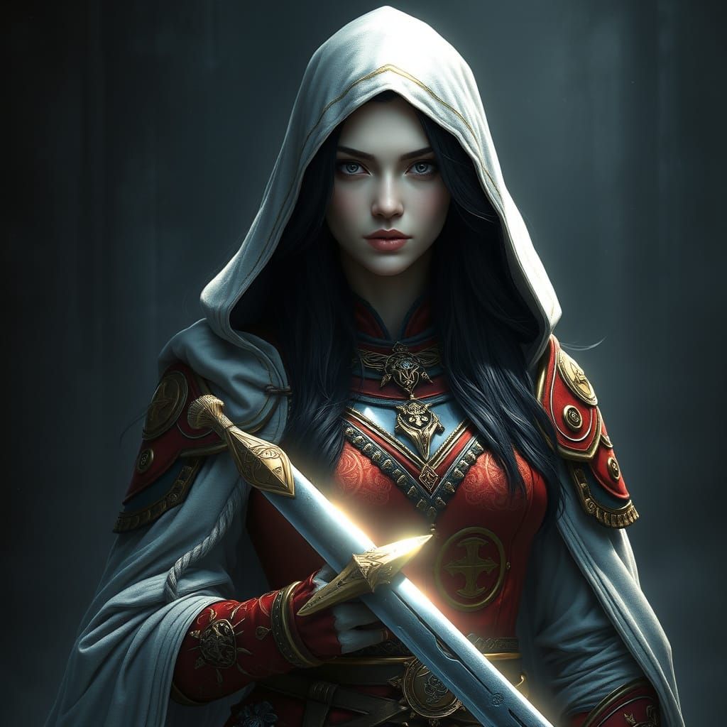 Mystical Fantasy Warrior in Realistic Armor