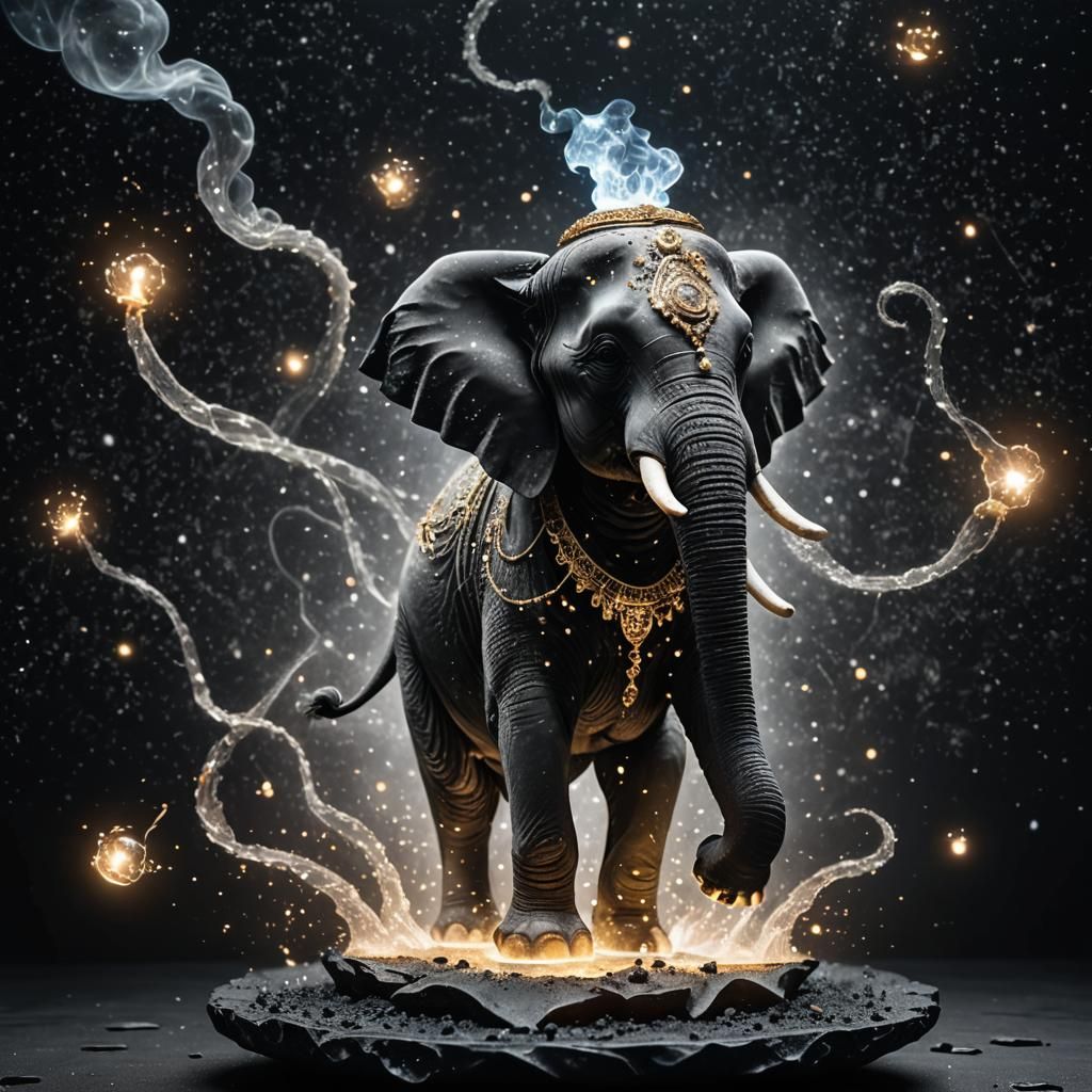Genie Lamp Creates Elephant from Magic Energy