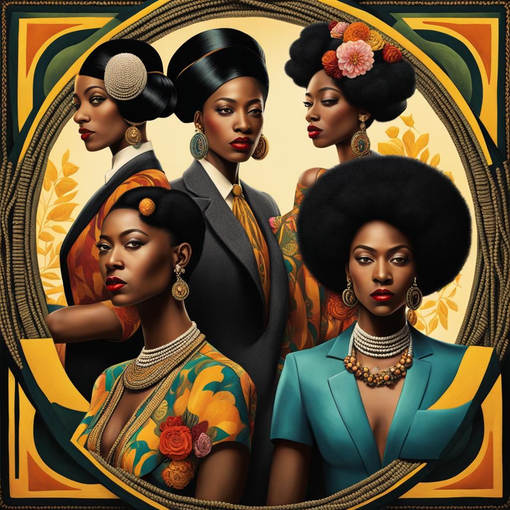 Afrofuturistic Harlem Renaissance Women in Photo