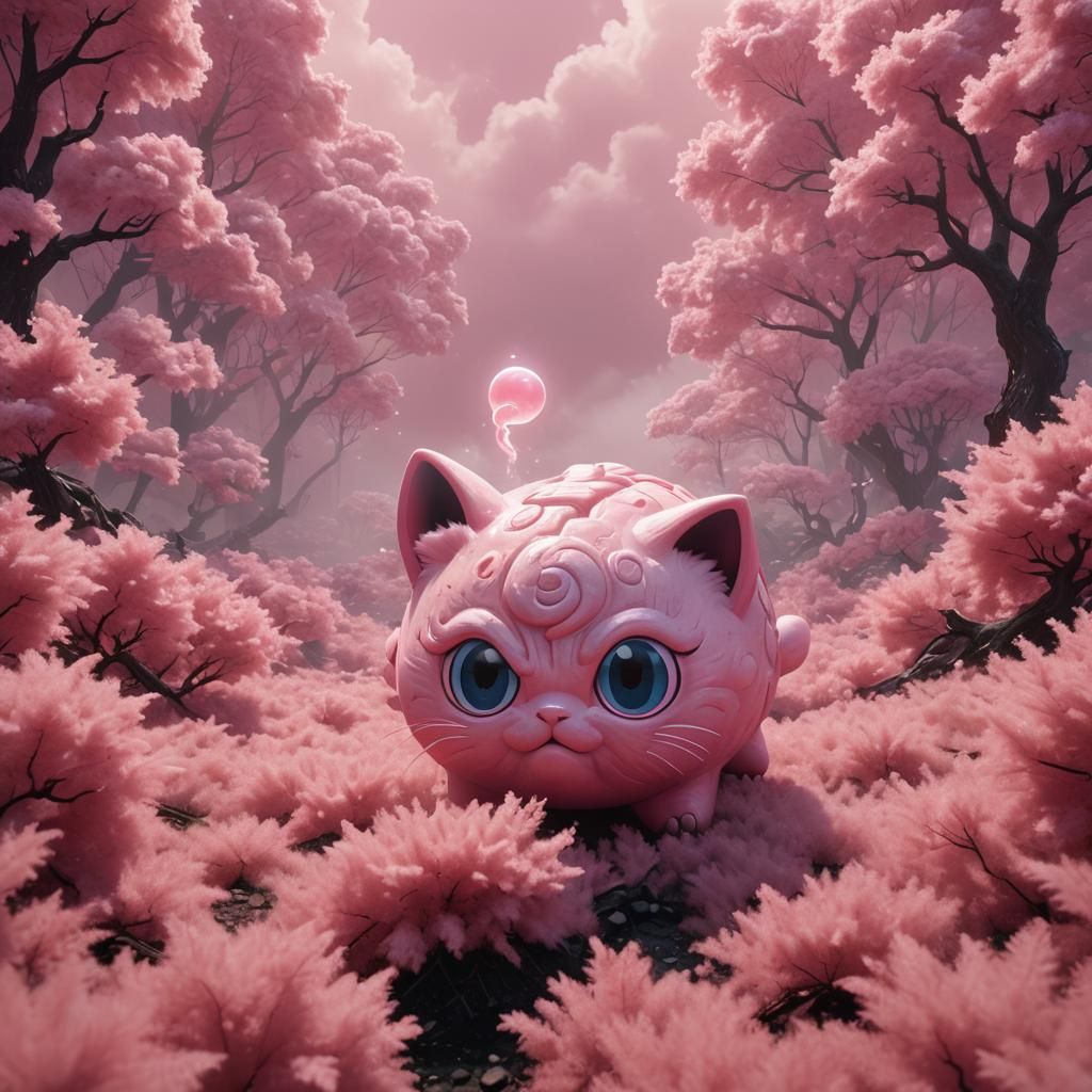 Giant Jigglypuff Appears Through Pink Fog