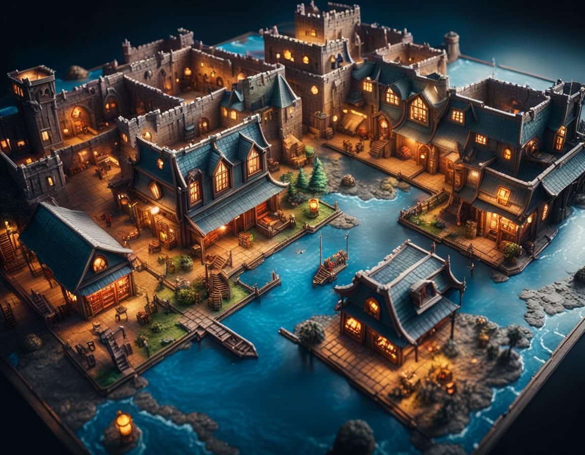 Hero Quest Board Game in Epic Digital Painting