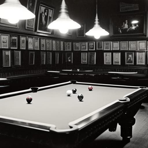 English Pub Pool Game in Vintage Style