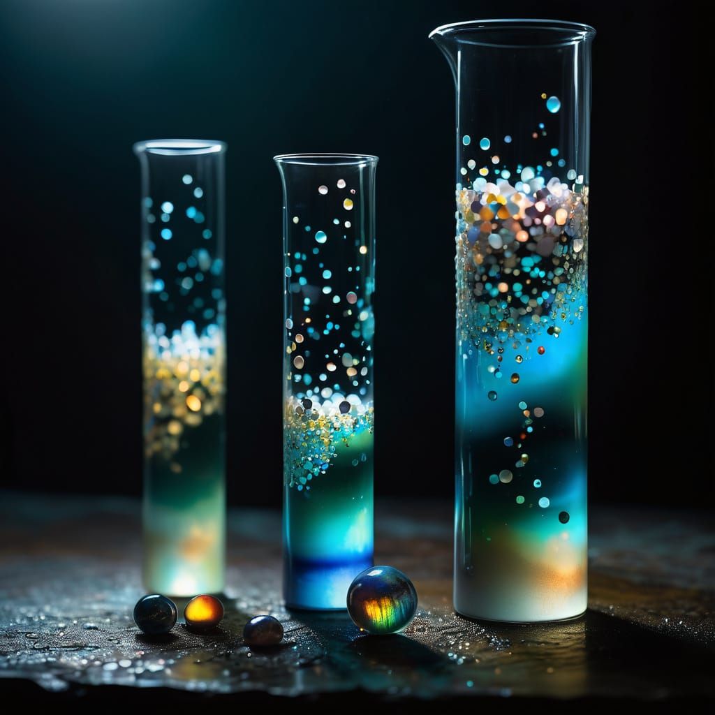Surreal Luminescent Glass with Crushed Pearls