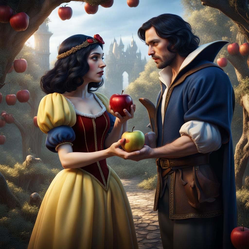 Snow White's Apple: Detailed Fantasy Painting