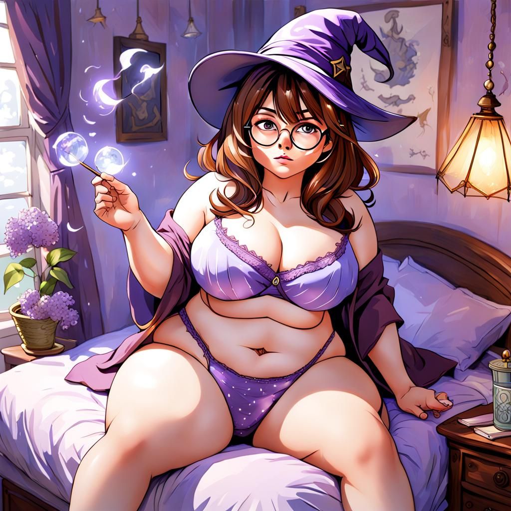 Fantasy Wizard with Wide Hips in Bedroom