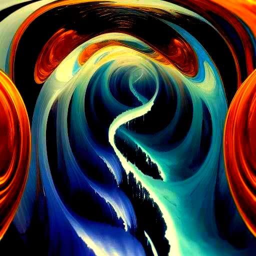 Mystical Vortex in Dreamy Watercolor Landscape