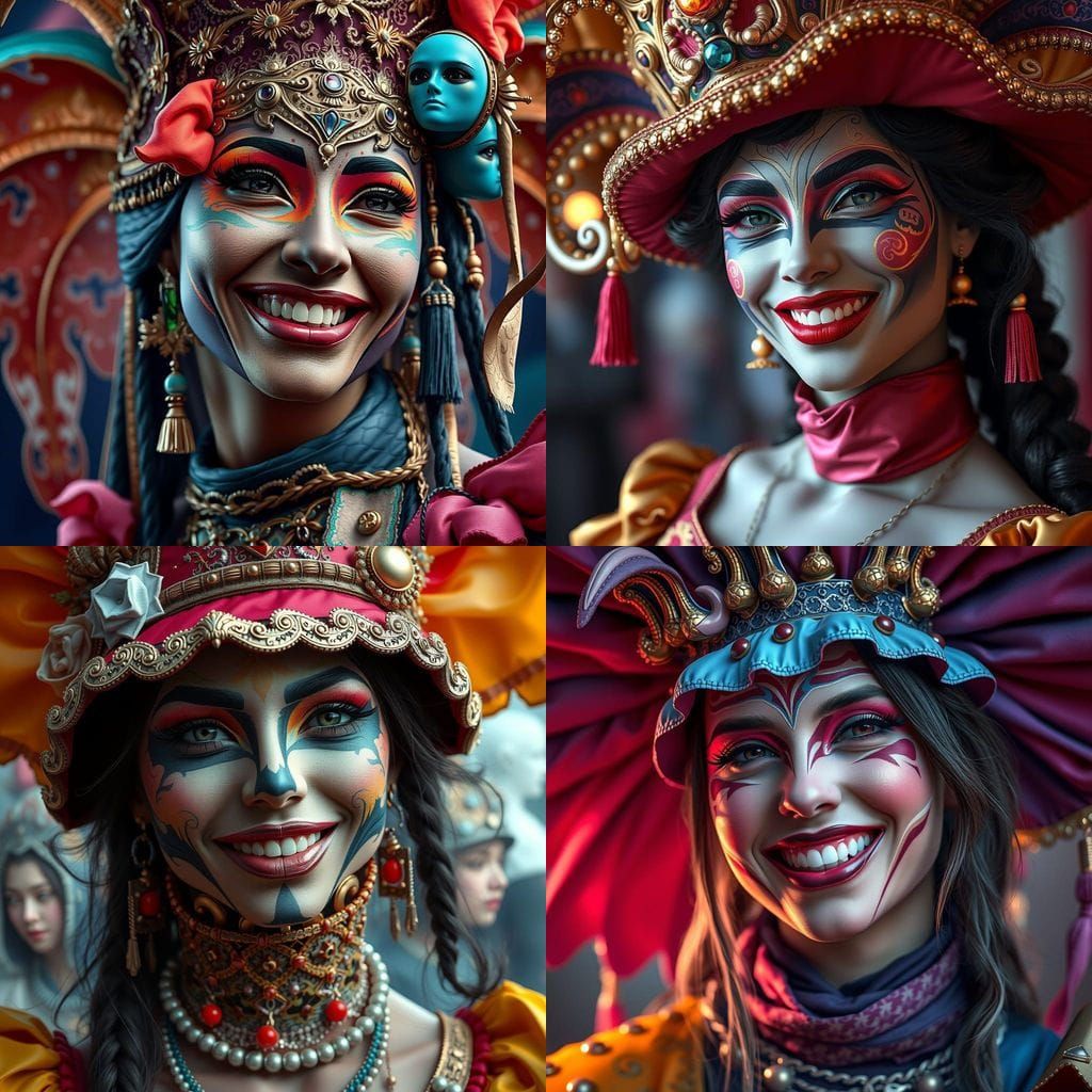 Surreal Carnival Goddess with Intricate Details