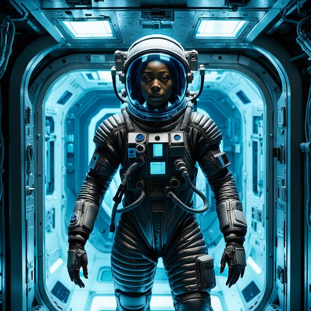 Underwater Base Entry for Futuristic Astronaut