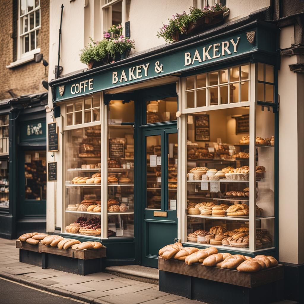 Charming Vintage English Coffee and Bakery Shop