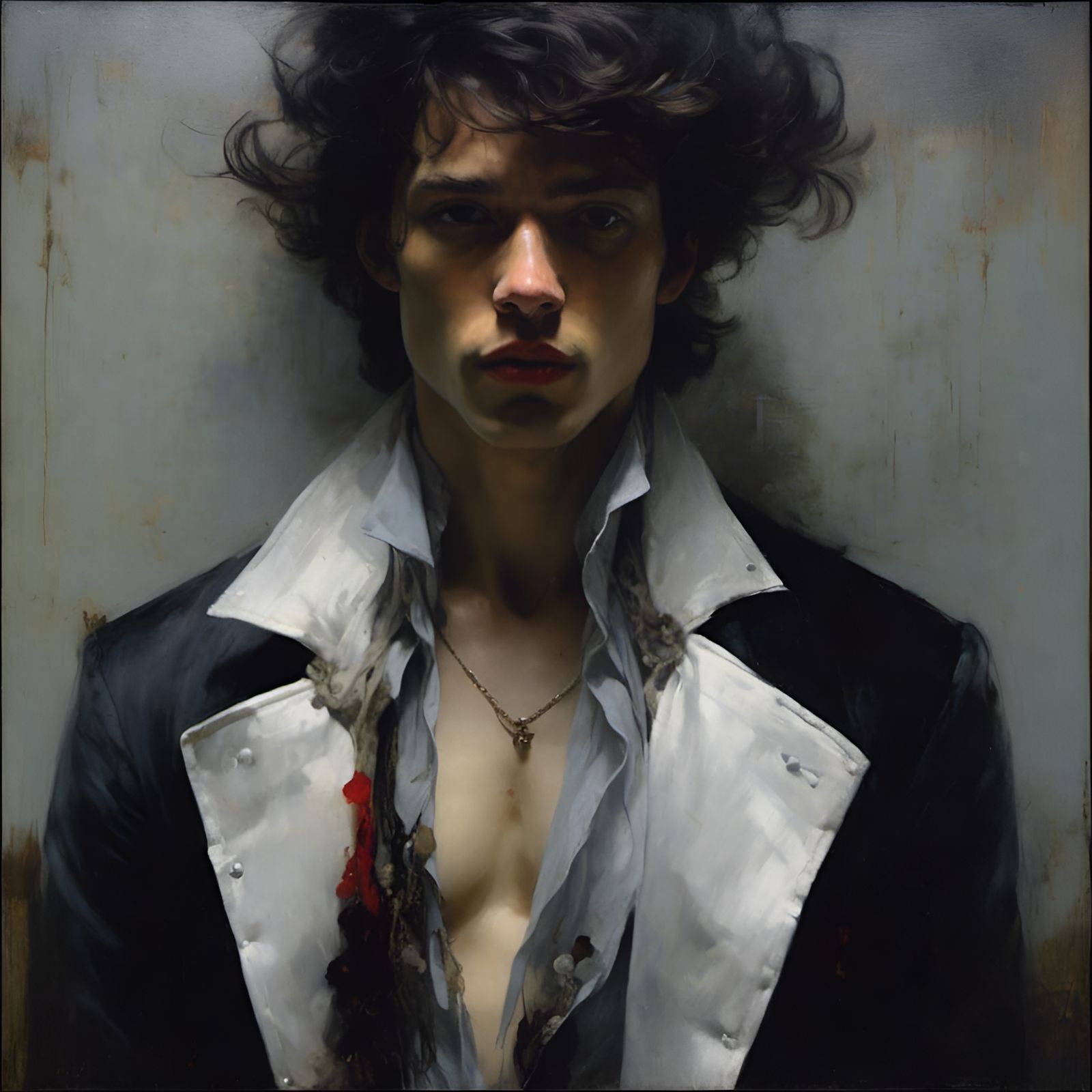 Santa Claus Christmas Portrait in Chiaroscuro Style