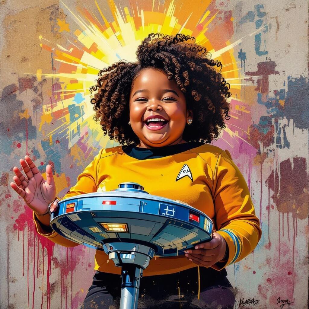 Little Girl Dressed as Lt. Uhura for Star Trek Day