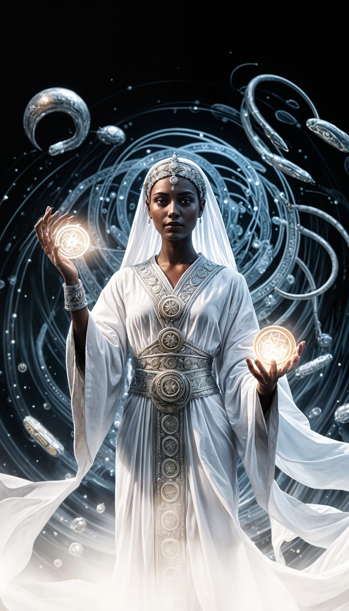 Goddess of Pharmaceuticals in a Futuristic Medicinal Aesthet...