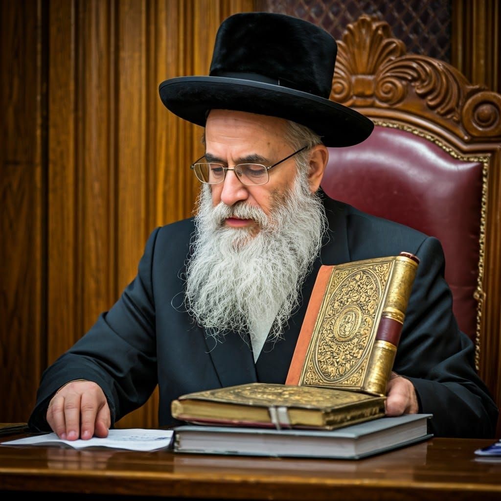 The Rebbe Opens Holy Baal Shem Tov Siddur in Traditional Syn...