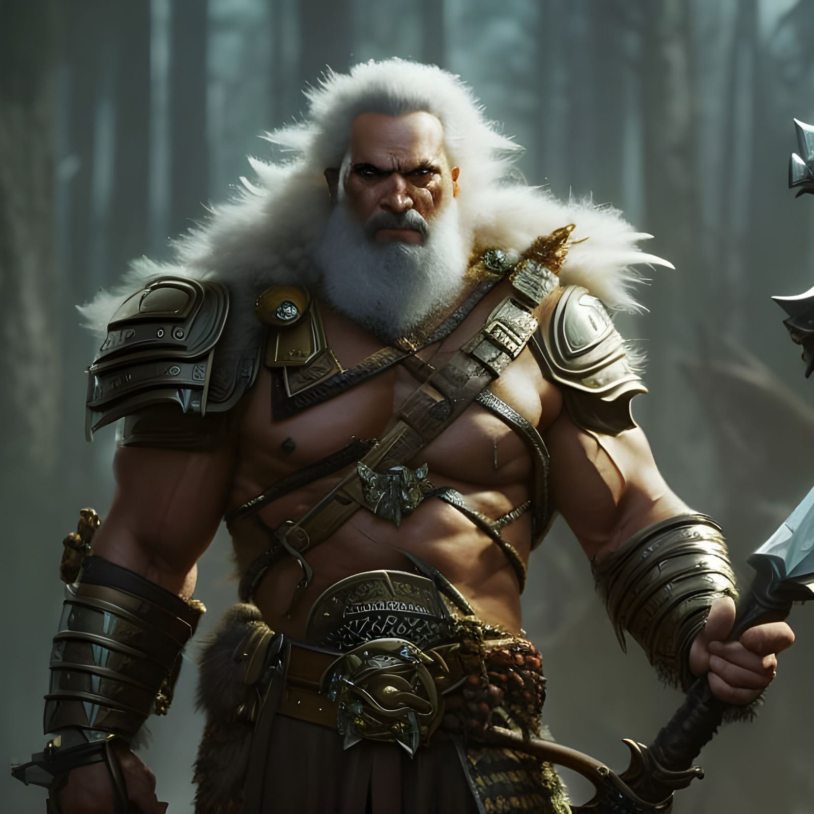 Gnoll Barbarian Warlord Portrait in Dark Fantasy Style