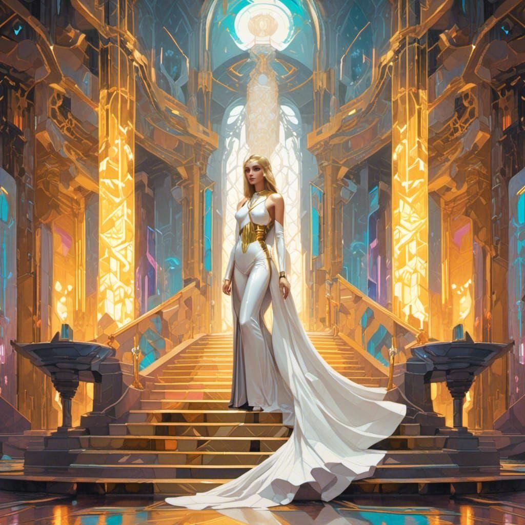 Cyberpunk Princess Zelda in Futuristic Regalia