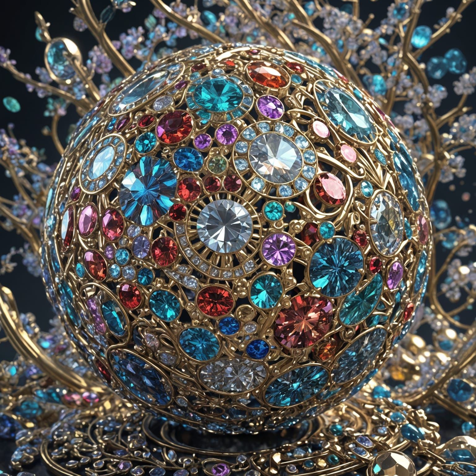 Brilliant Jewel Orb in 3D Anime Style