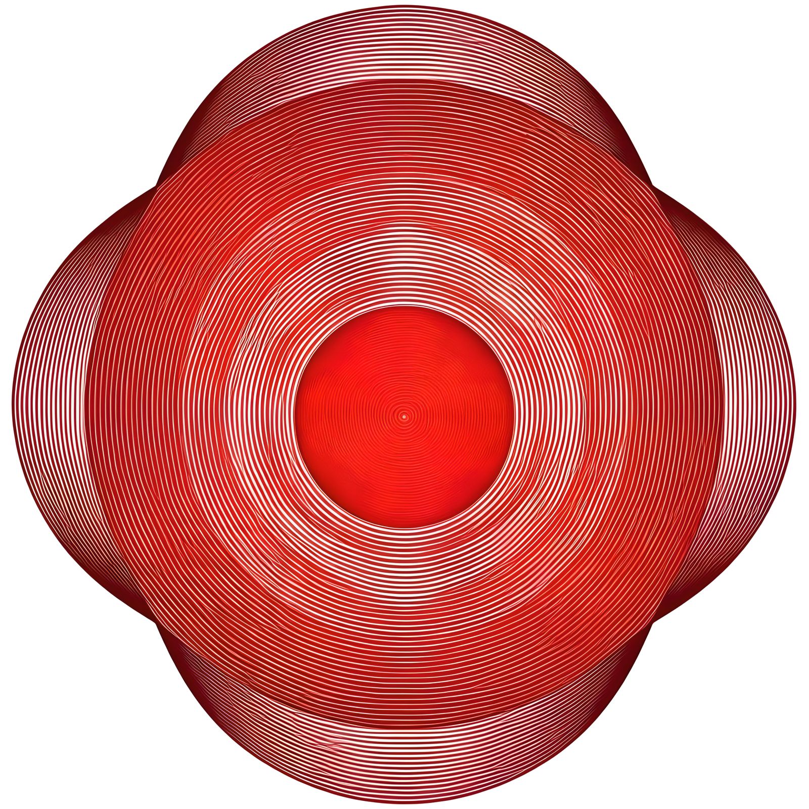 Symmetrical Red Spheres in Op Art Style