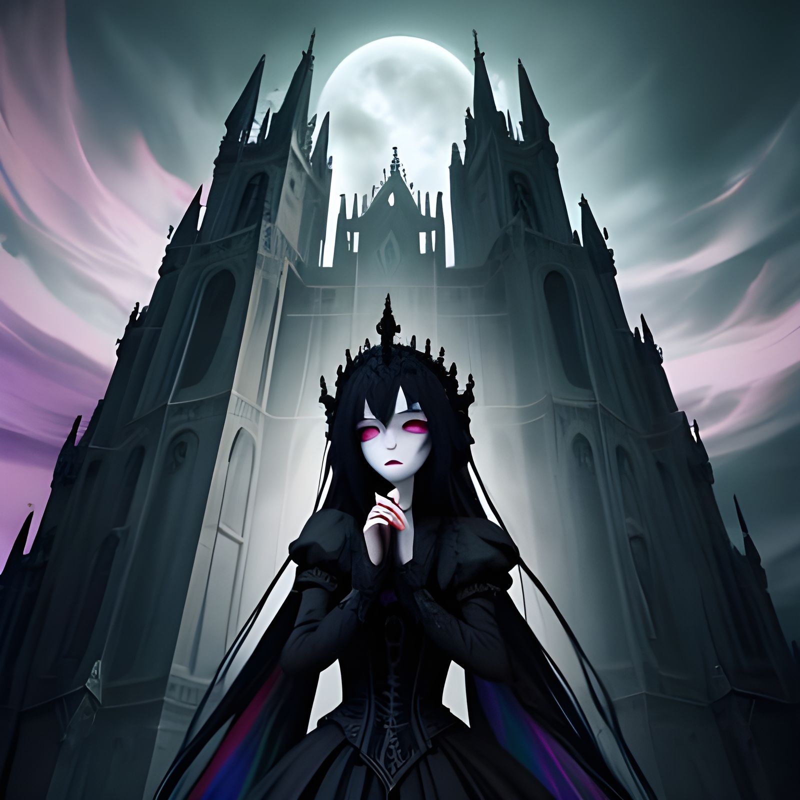 Mysterious Gothic Beauty In Ethereal Dark Academia Style