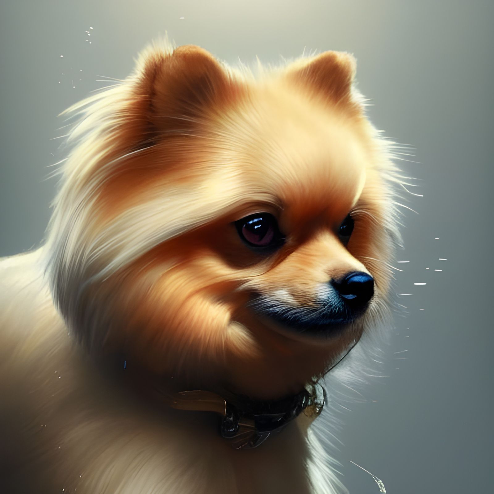 Pomeranian in Top Hat: Hyperdetailed Portrait