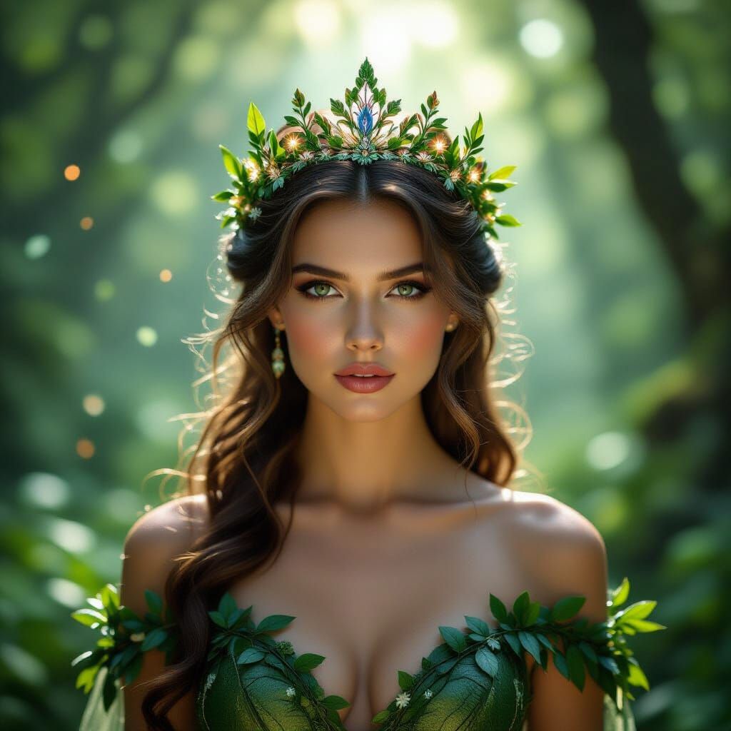 Majestic Forest Queen in Enchanted Woodland