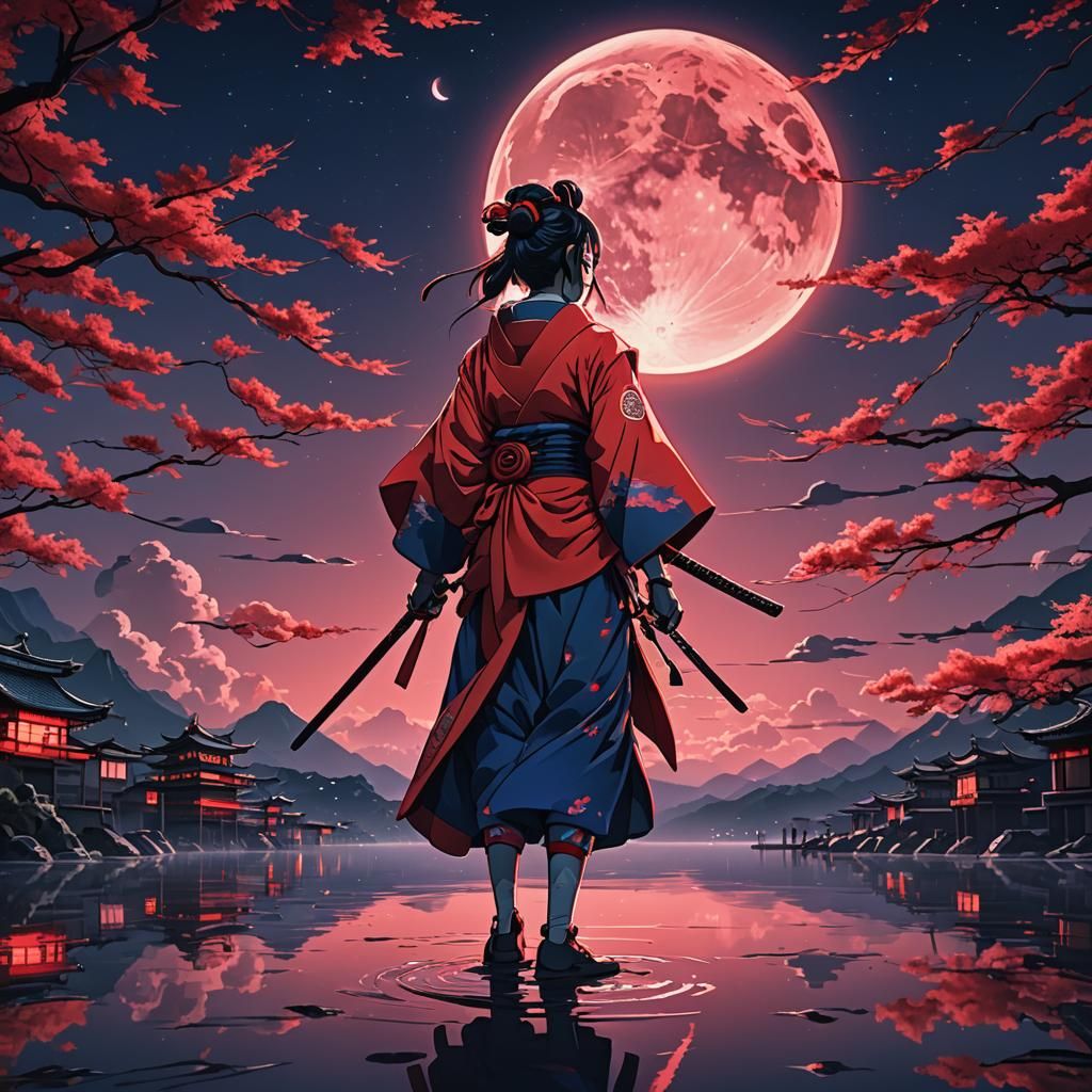 Geisha Ninja Hero in Anime Style