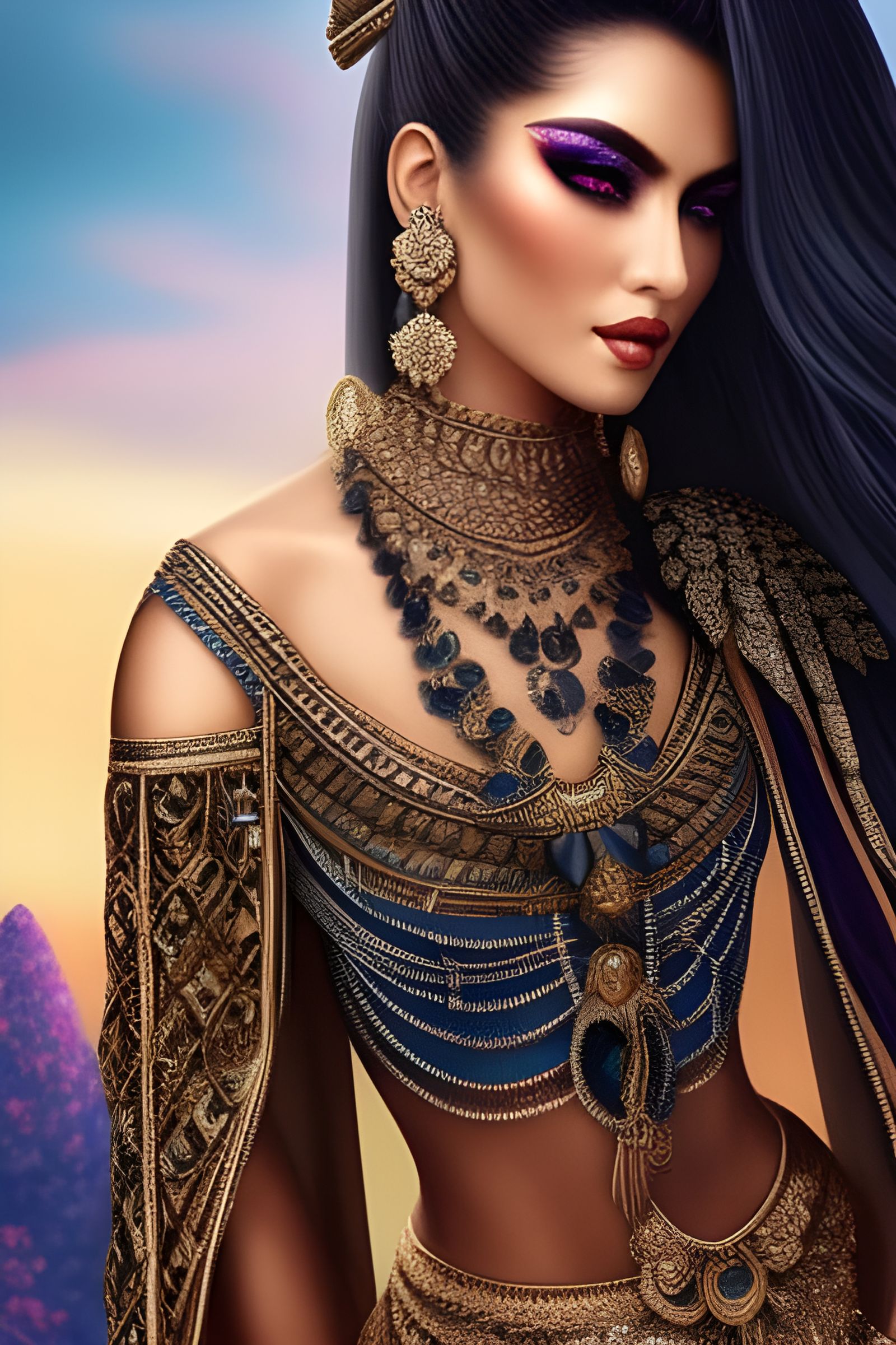 Beautiful Goddess Aschera Full Body Illustration