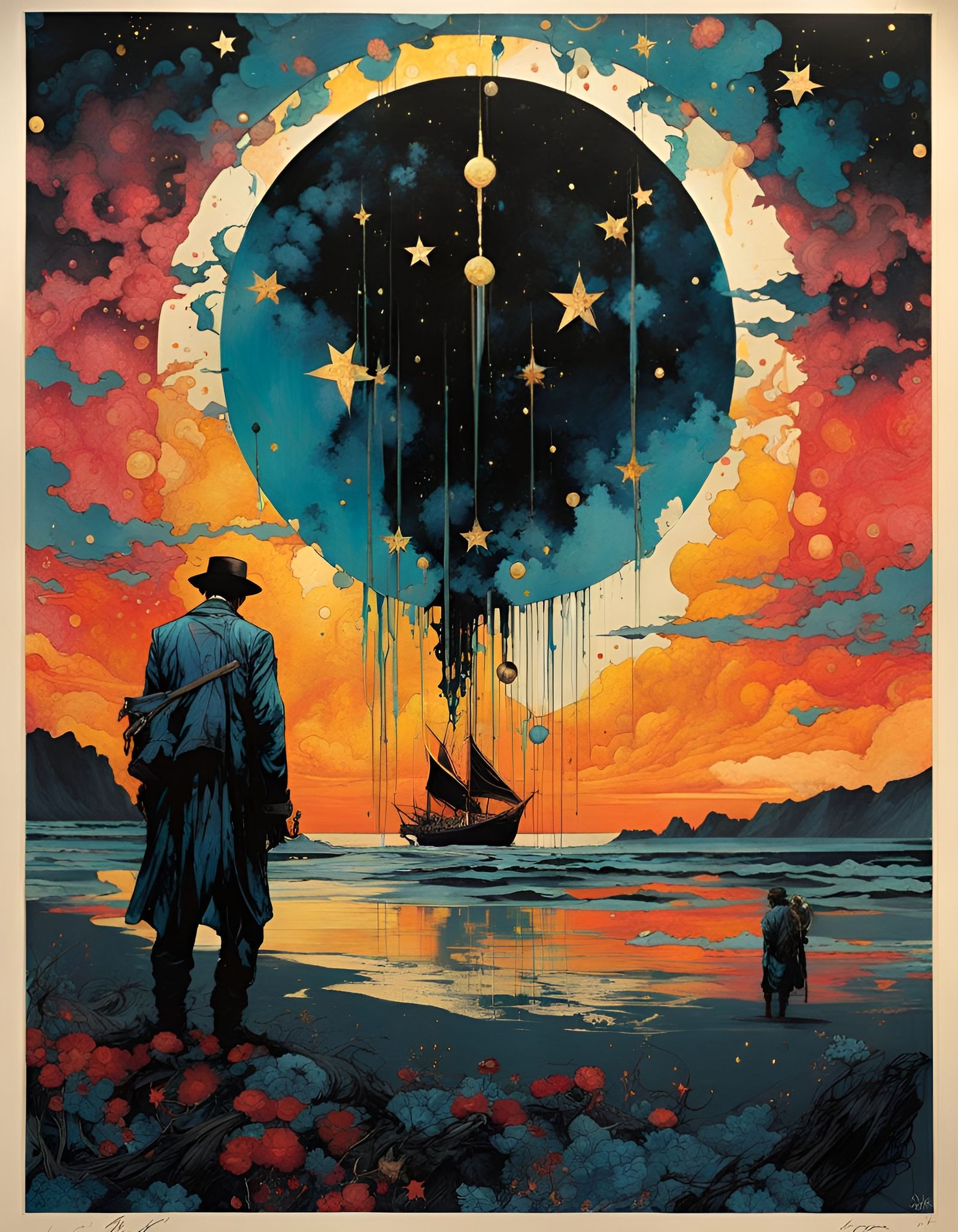 Dark Whimsical Fantasy Illustration of Hopelessness