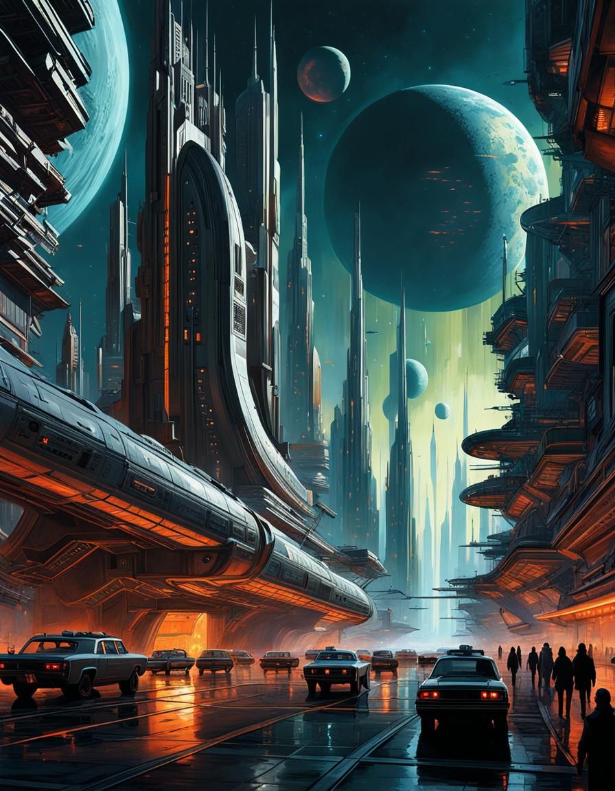 Dreamcore City Under Alien Skies