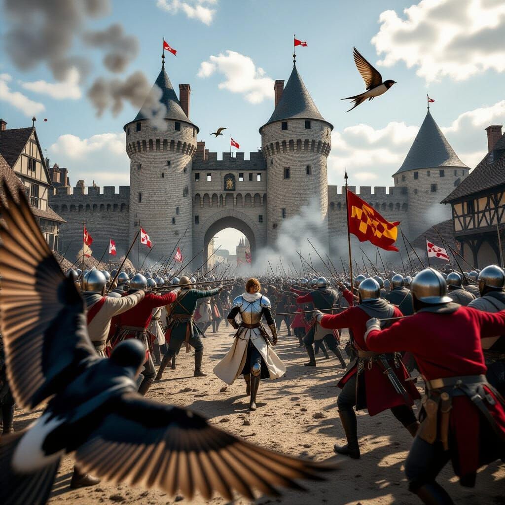 Joan of Arc Leads French Assault at Siege of Orleans