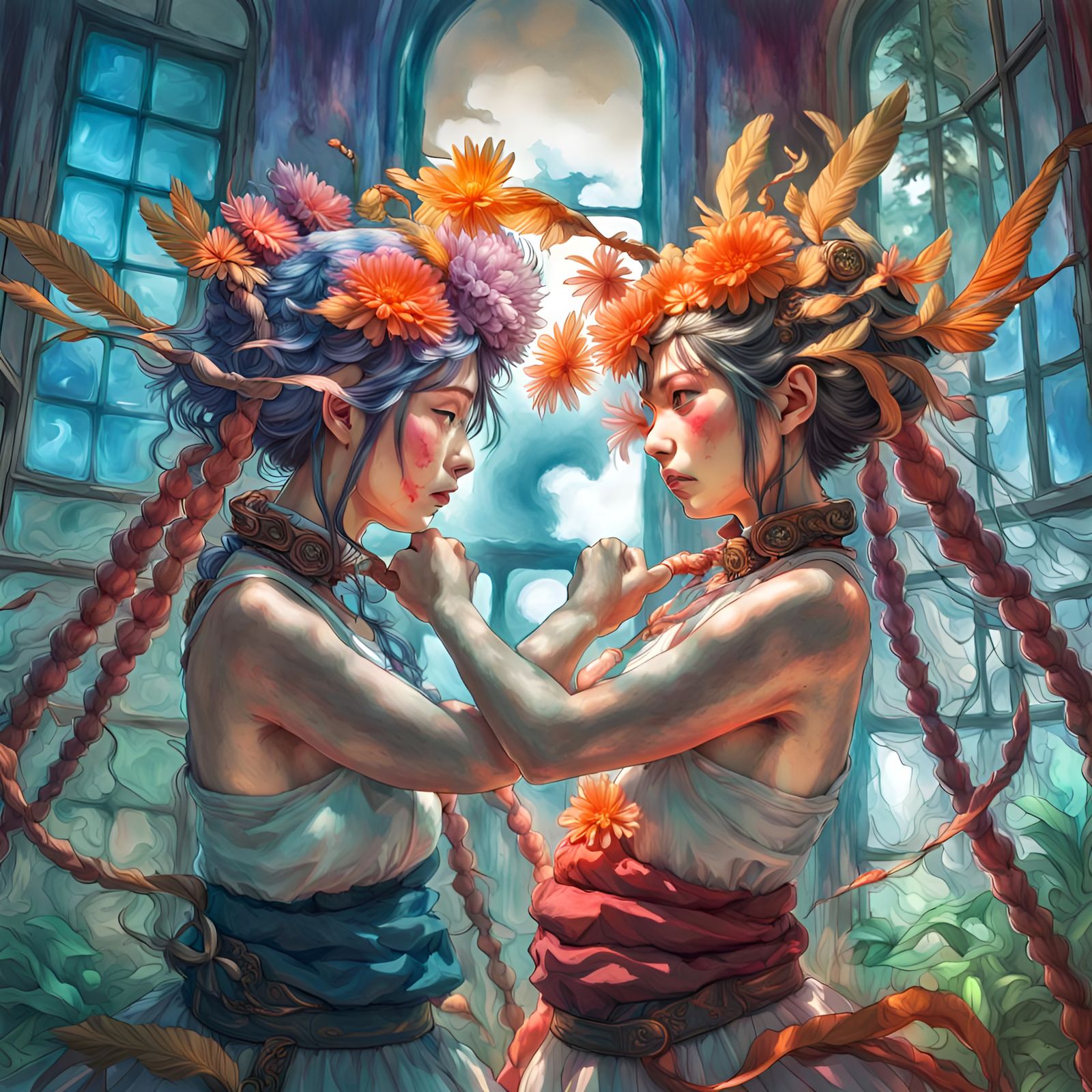 Twin Goddesses: Ghibli Meets Madhouse in HDR