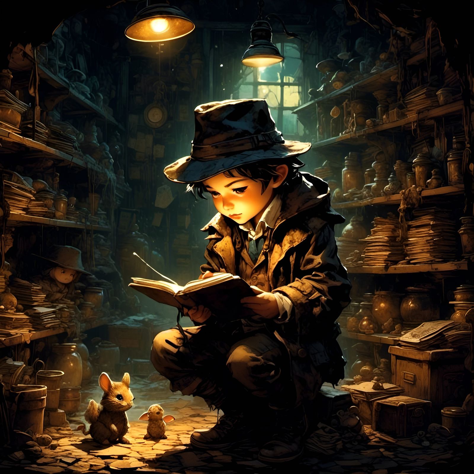 Chibi Detective Investigates a Dark Basement