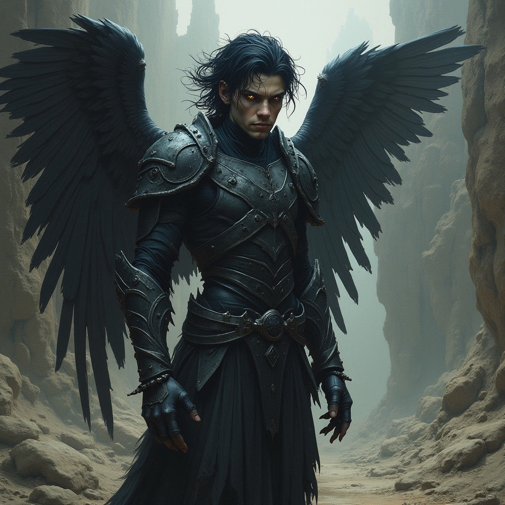 Fallen Angel in Wasteland: Dark Surrealism