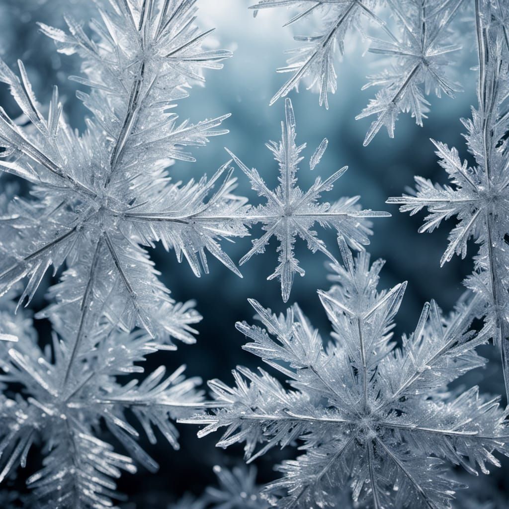 Close-Up Window Frost in Vivid Details