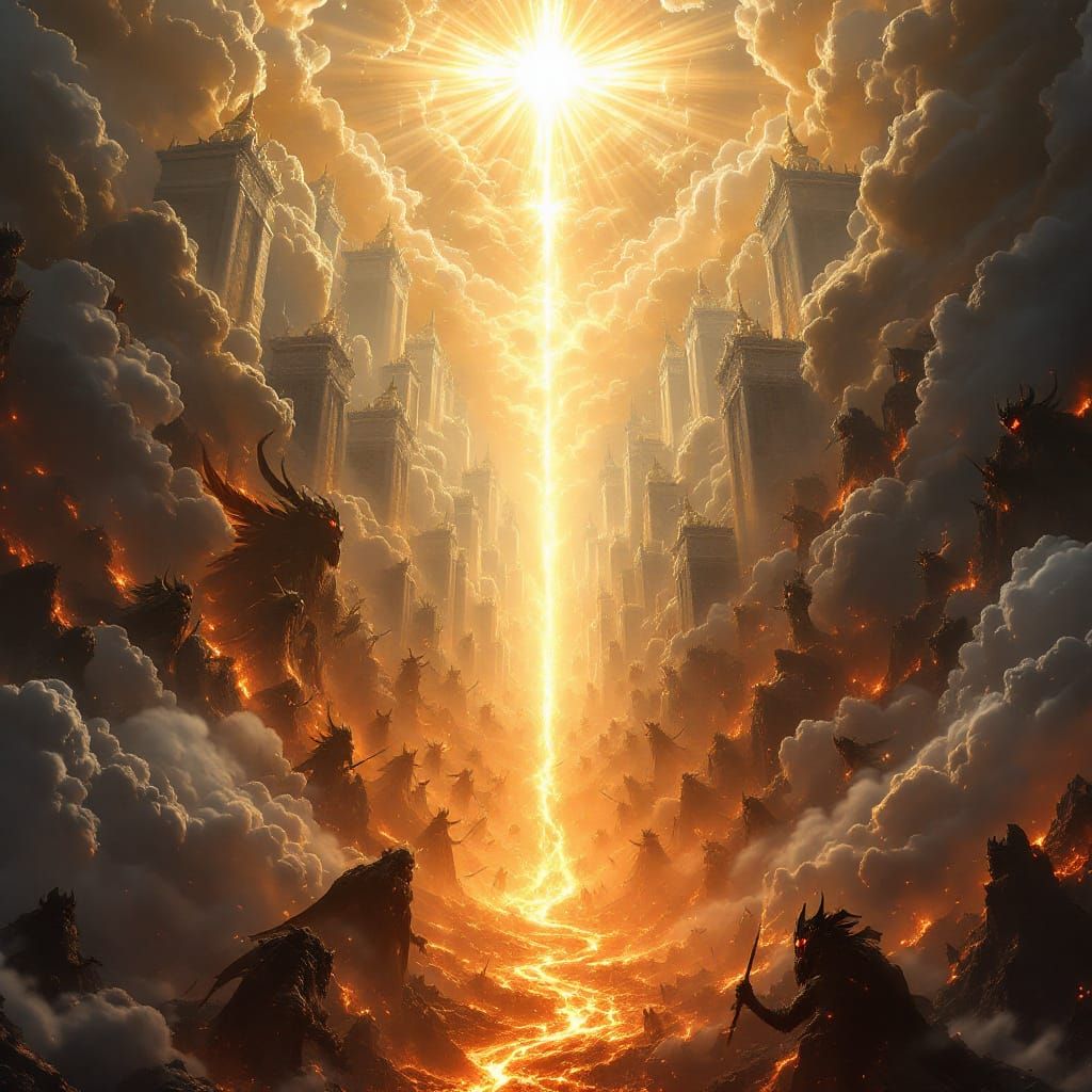 Epic Heavenly and Hellish Battlefield Clash