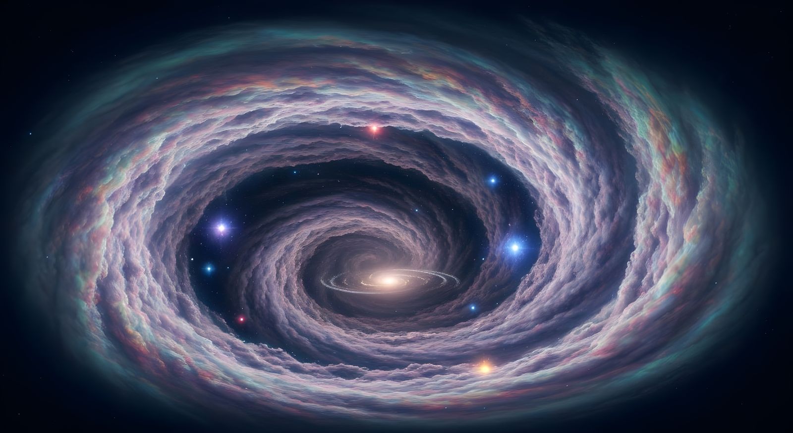 Iridescent Smoke Sea Under Neon Super Storm