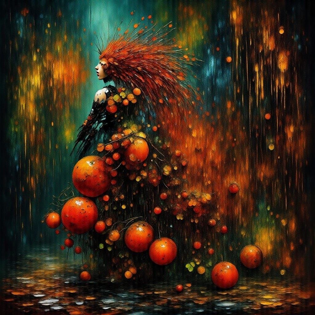 Orange Haired Woman in Dim Alleyway, Photorealistic