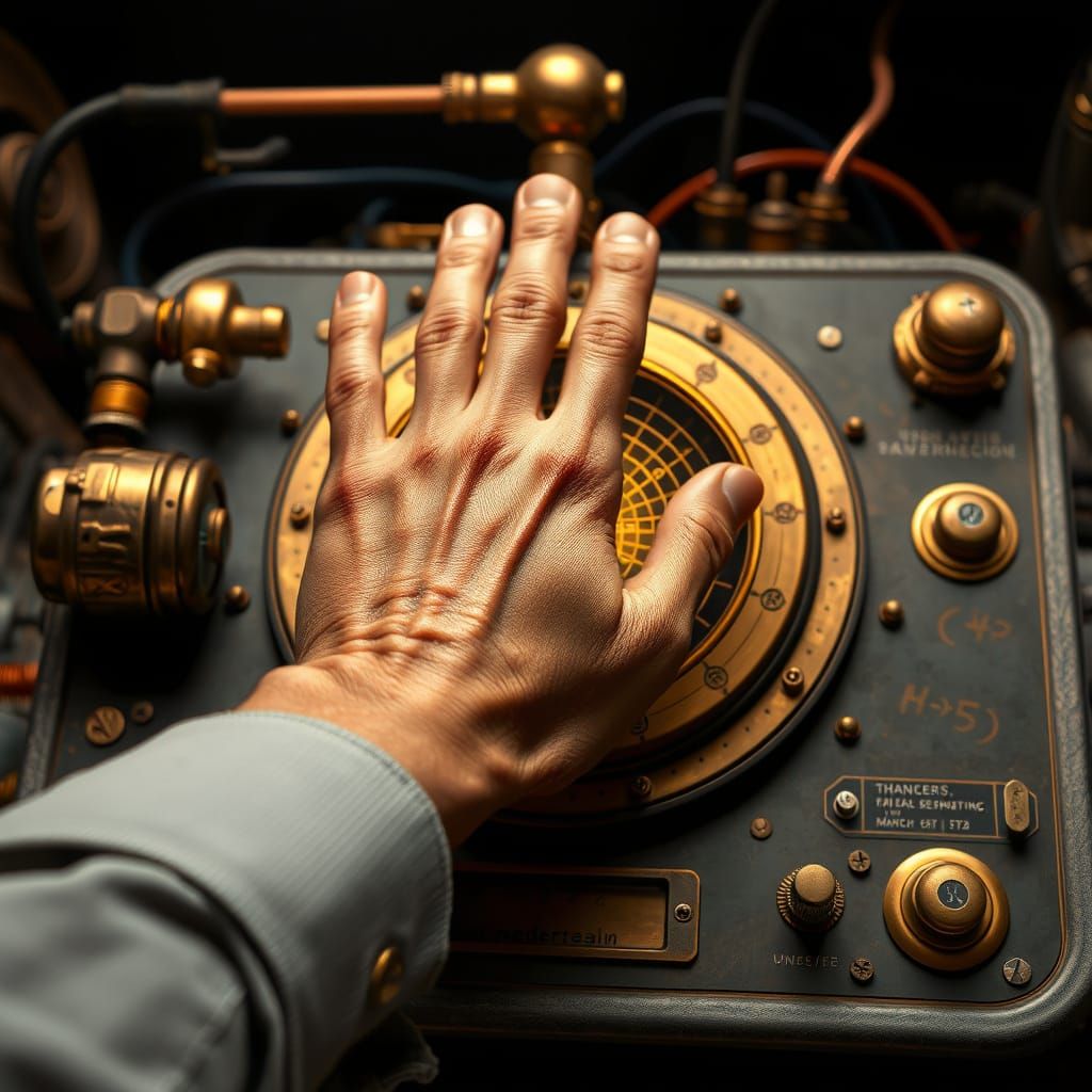 Steampunk Lie Detector with Brass and Gears