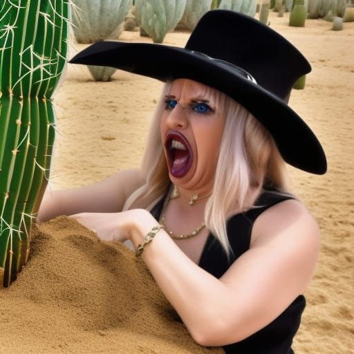 Witch Vomiting Sand on Cactus Queen
