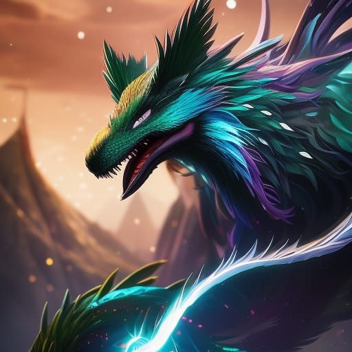 Mythical Creature in Anime Digital Illustration