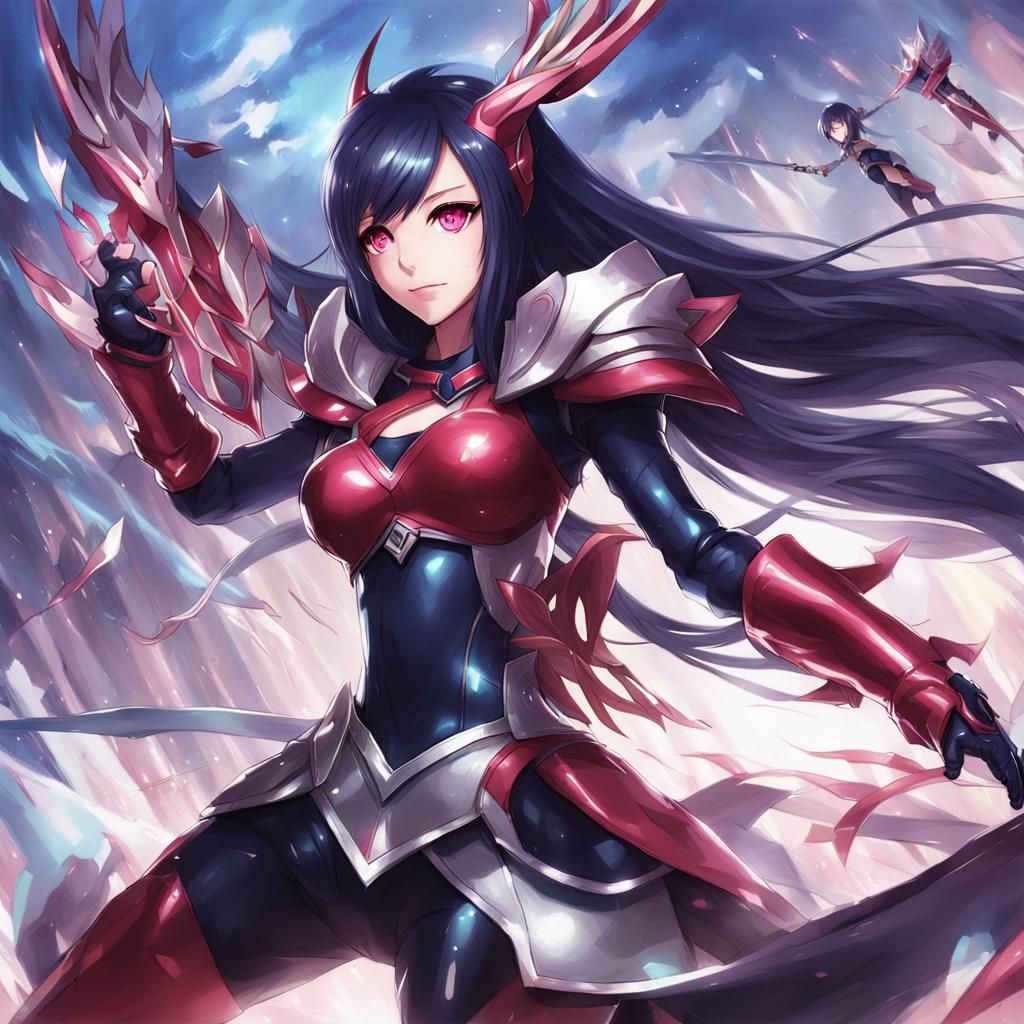 Irelia in Latex: Anime Style Key Visual