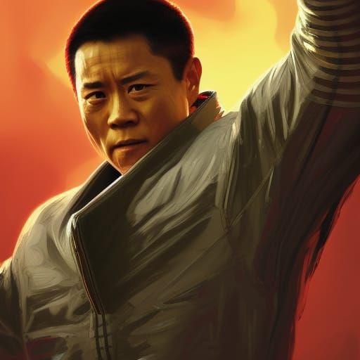 Jet Li in Cobra Kai Karate Style Portrait
